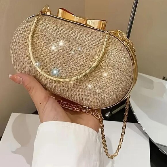 SPARKLING GOLDEN EVENING BAG - Picture 1 of 2